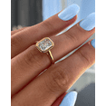 thumbnail image 3 of ESTE ORIGIN 2.40 Ctw Bezel Set Radiant Lab-Grown Diamond Solitaire Ring with Cathedral Band in 10K Rose Gold for Women, 3 of 8