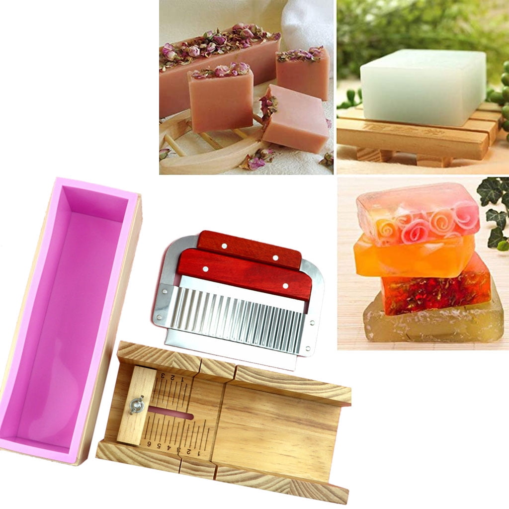 Milue Multi-function Soap Cutter Wooden Box Adjustable Soap Fixed Support Supplies