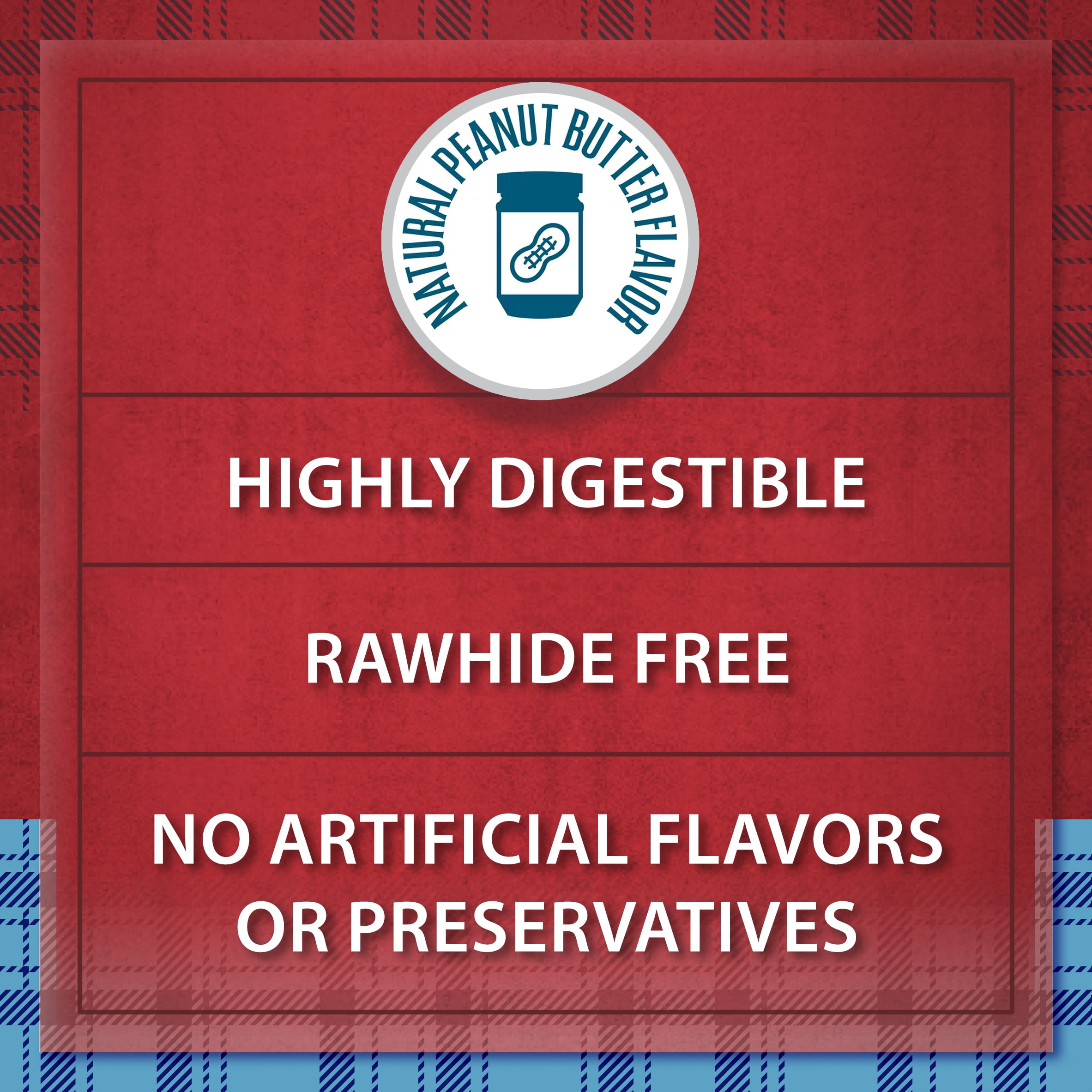 (4 pack) Ol' Roy Rawhide Free Peanut Butter Retriever Rolls, 7.5 oz, 2 Count