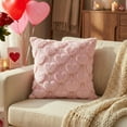 thumbnail image 7 of Plush Heart Embroidered Valentine's Day Decorative Pillow Cover - 18X18 Inch Soft Plush Material With Embroidered Hearts - For Home Decor, Bedroom Living Room Decoration & Couples, 7 of 7