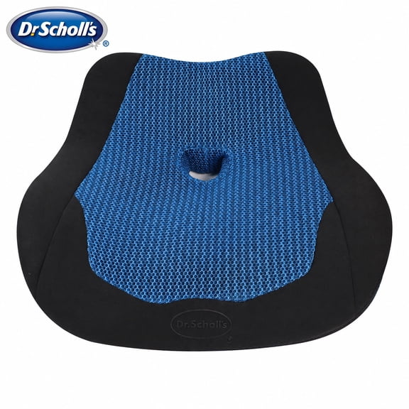 Dr. Scholl's Airflow Memory Foam Posterior Cushion for Car, Office, and Home, Black