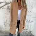 thumbnail image 4 of YUTK Women Jackets Lightweight Women's Winter New Solid Color Hoodie Mid-Length Zipper Cardigan Jacket Long Sleeve Top Sale Khaki 3Xl, 4 of 7