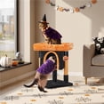 thumbnail image 3 of Yaheetech 23.5″ H 2-Level Small Cat Tree with Wide Perch, Cozy Cat Condo and Sisal Scratching Posts, Black/Pumpkin Orange, 3 of 7