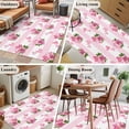 thumbnail image 5 of Hallway Runner Rugs 2.7x5 Ft, Pink Roses Non Slip Area Rugs for Kitchen Bedroom Entryway, Valentine's Day Love Floral Stripes Romantic Washable Carpet Runner Rug Floor Mats for Bedroom Home Decor, 5 of 8