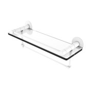 Fresno Collection 16 Inch Glass Shelf with Vanity Rail and Integrated Towel Bar