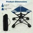 thumbnail image 3 of Gymax 2PCS 360 degree Swivel Camping Stool Foldable  Chair w/Oxford Seat & Metal Frame Blue & Black, 3 of 9