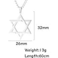 thumbnail image 2 of Stainless Steel Star of David Pendant Necklace, 2 of 10