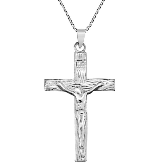 AeraVida Unisex Redemption Jesus Christ Crucifix Cross Sterling Silver Pendant Christian Necklace