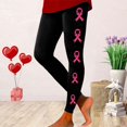 thumbnail image 2 of KHONTS Cancer Awareness Leggings for Women Ribbon Leggings High Waisted Yoga Pants Stretchy Athletic Tights L-Black XXL, 2 of 5