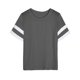 thumbnail image 5 of ICHUANYI Clearance Womens Oversized Tees Loose T Shirts Half Sleeve Round Neck Color BlockTunic Tops(Dark Gray, S) ICHUANYI WER2023081016365, 5 of 6