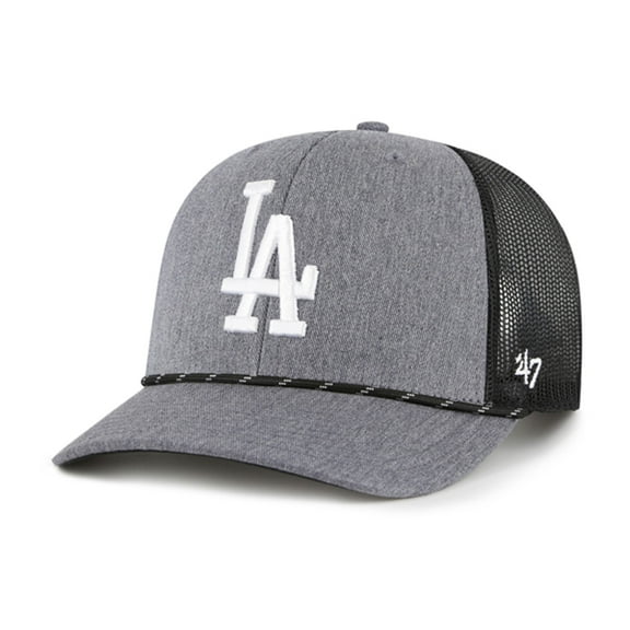Men's '47 Charcoal Los Angeles Dodgers Carbon Rope Trucker Adjustable Hat