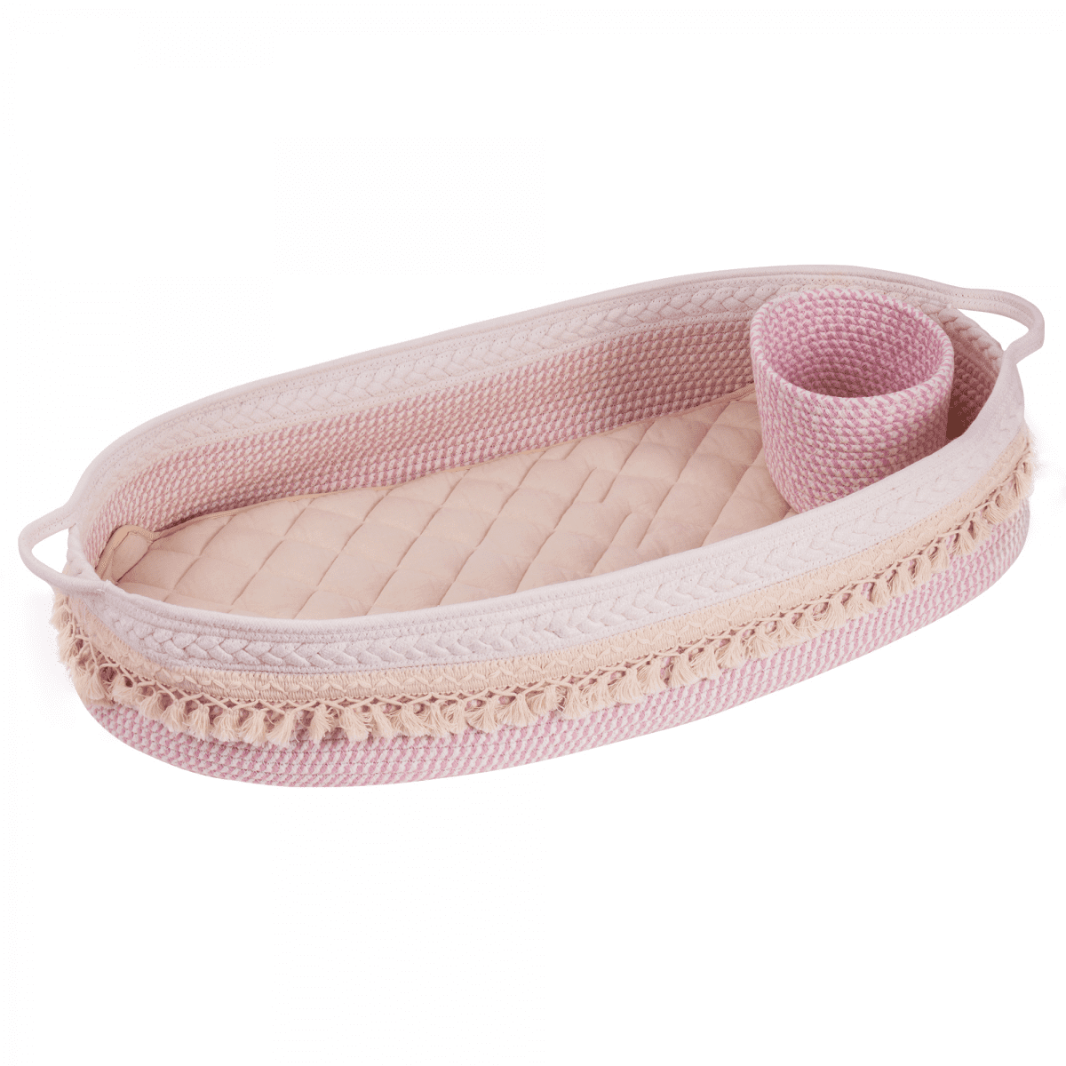 Baby Changing Basket, Handmade Woven Cotton Rope Moses Basket, Changing