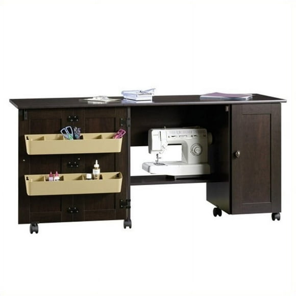 Kingfisher Lane Craft and Mobile Sewing Cart in Cinnamon Cherry
