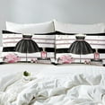 thumbnail image 3 of Black Dress Duvet Cover Modern Fashion Bedding Sets Modern Themed Comforter Cover Fashion Woman Dress Bedspread Cover Pink High Heels Romantic Makeup Decor Bedding（No Comforter）, 3 of 5