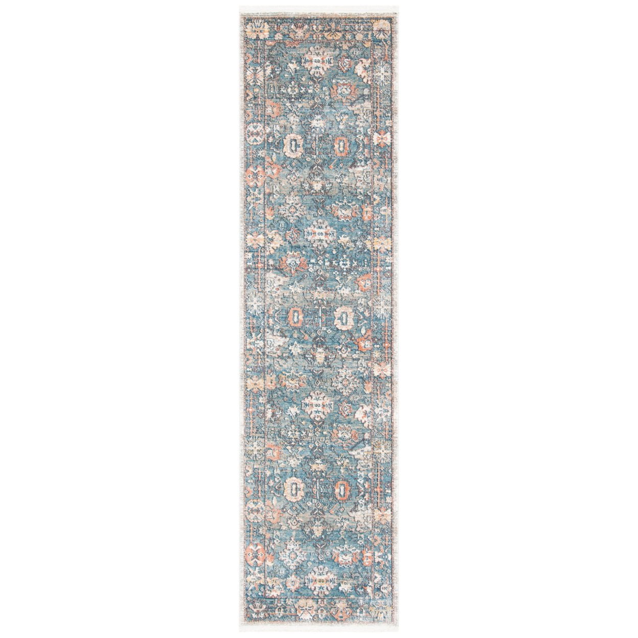 SAFAVIEH Victoria Michayla Floral Bordered Area Rug, Blue/Ivory, 4' x 6'