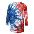 thumbnail image 4 of Odbmxy Patriotic Women T Shirts Independence Day 3/4 Sleeve Womens Tops Festivals Summer Tie-Dye Loose Casual Tops, 4 of 5