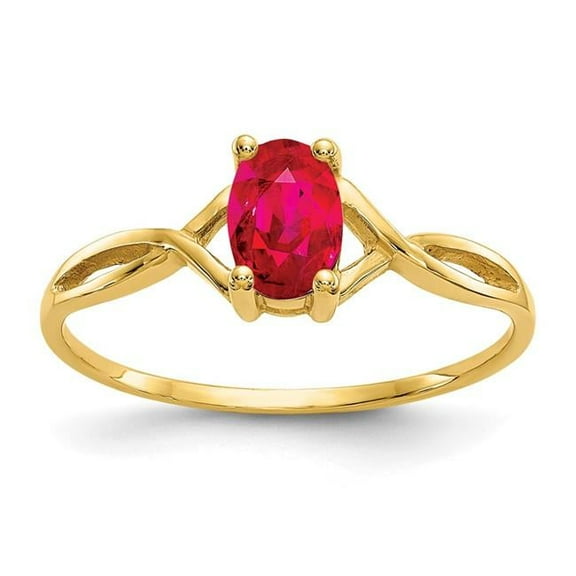 Primal Gold 10 Karat Yellow Gold Genuine Ruby Birthstone Ring