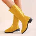 thumbnail image 2 of UngA Women Boots Mid Calf Soft Slouchy Flat to Low Heel Pull On Fall Weather Winter Boot for Women Yellow,Size 6.5, 2 of 7