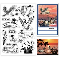 1sheet Mallard and Clear Stamps for Cards Making Wild Ducks Clear Stamp Seals Transparent Stamps for Scrapbooking Photo Album Journal Home Decoration