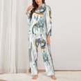 thumbnail image 3 of Wukai Cute Colorful Animal Print Women's Pajama Set - Soft Long Sleeve Sleepwear for Comfort and Style-Small, 3 of 9
