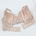 thumbnail image 5 of IQOGKRN Women Elegant Wireless Floral Lace Bra Full Coverage Comfort Brassiere Soft Breathable Everyday Bra Beige 100A, 5 of 8