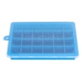 thumbnail image 1 of Bandeja con molde para cubitos de hielo cuadrada de 24 cavidades, pudín, fabricante de bricolaje, molde de silicona, herramienta de cocina (azul claro), 1 of 5