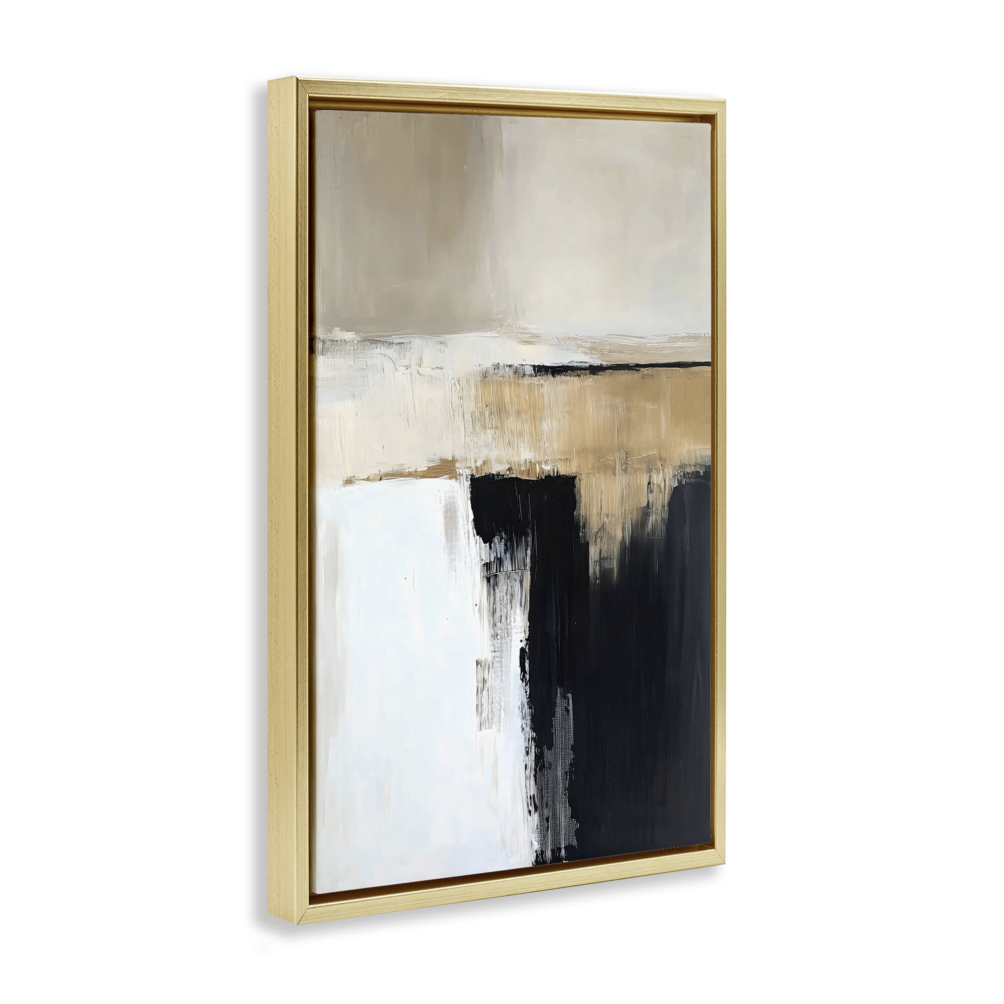 Stupell Industries Desert Horizon Muted Abstract Gold Framed Floater Canvas Wall Art, design by Gina Kelly