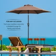 thumbnail image 6 of Ainfox 7.5ft Tan Outdoor Market Patio Umbrella with Push Button Tilt and Crank, Waterproof UV Protection, 6 of 8