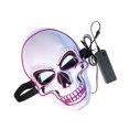 thumbnail image 2 of Máscara facial LED con 3 modos de iluminación, calavera brillante y aterradora, ideal para Halloween, cosplay, fiestas navideñas, luz morada., 2 of 14
