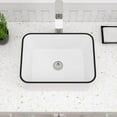 thumbnail image 2 of Dcolora 16"x12" Rectangular Vessel Sink with Black Rim – White Ceramic Bathroom Sink, Modern Above Counter Vanity Basin, Stylish Sink for Bathroom Remodel, Luxury Lavatory Sink, 2 of 6