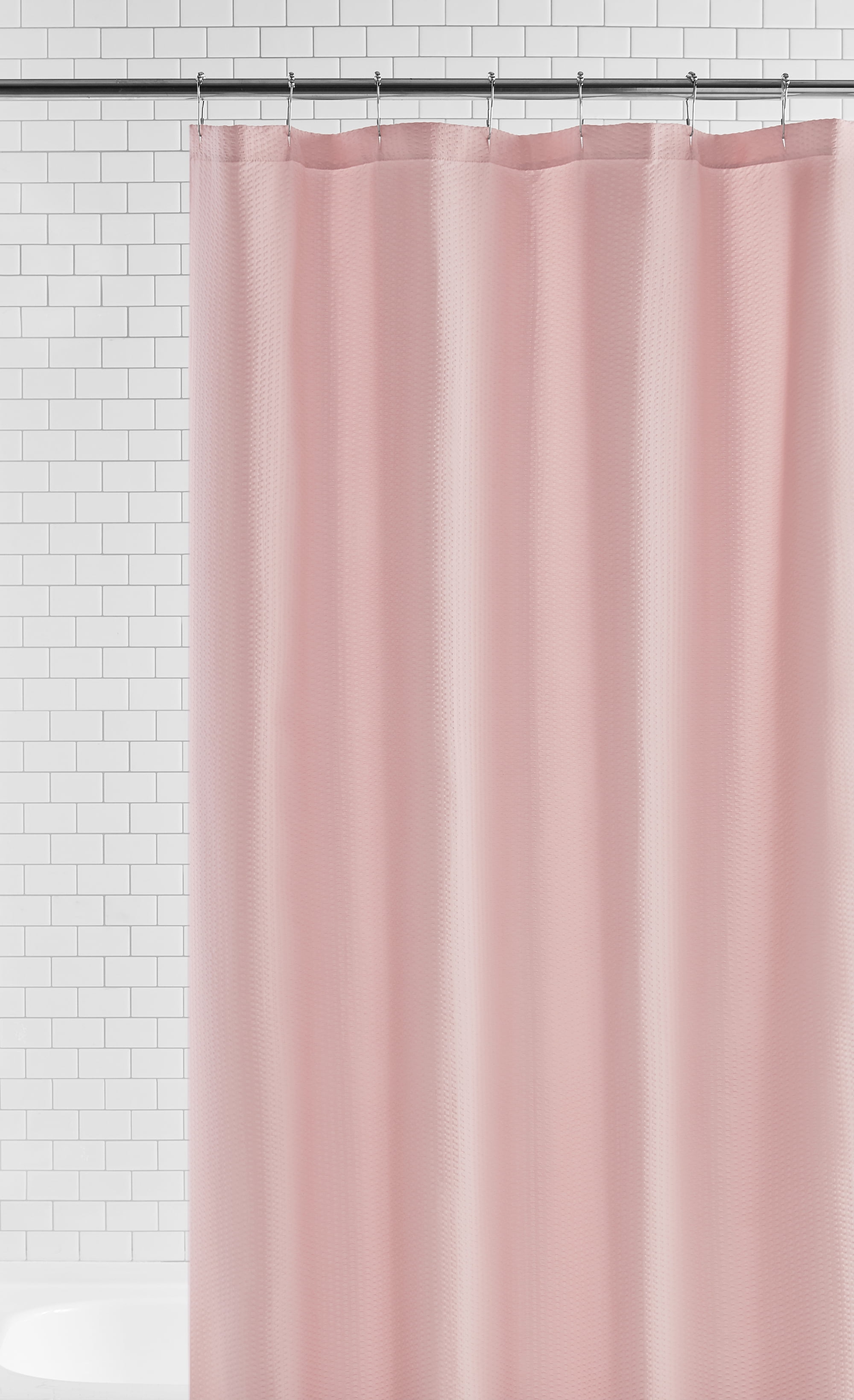 (3 pack) Mainstays Pearl Blush Water-Repellent Embossed Microfiber Fabric Shower Liner, 70" x 72"