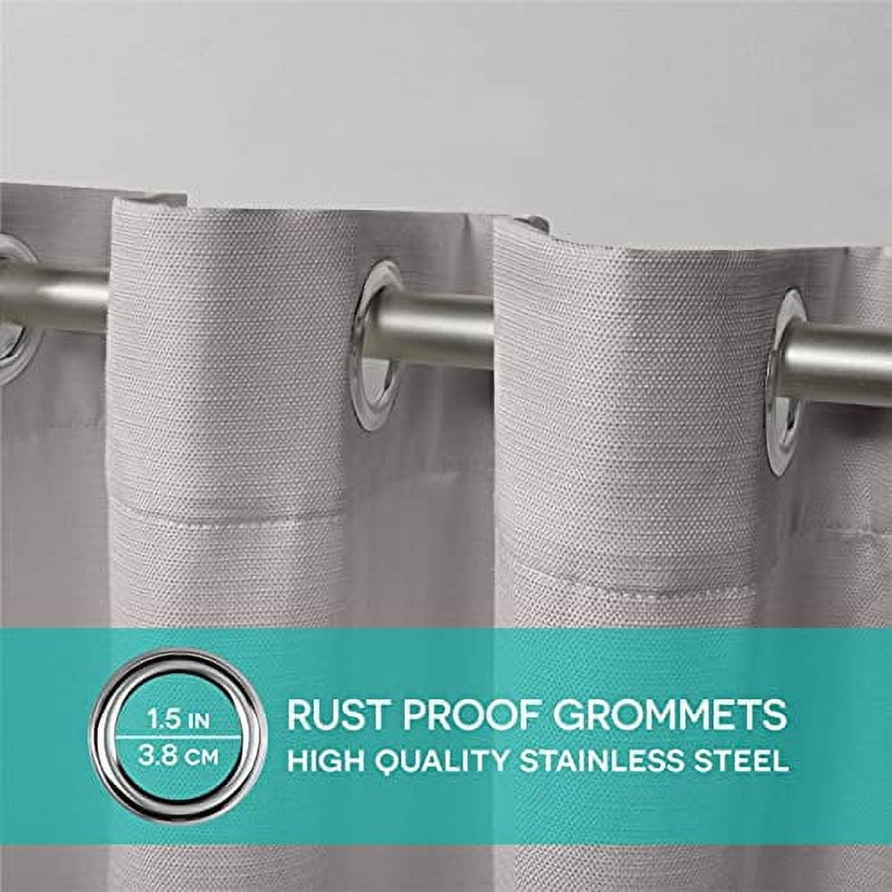 Exclusive Home Curtains Delano Heavyweight Textured Indoor/Outdoor Grommet Top Curtain Panel Pair, 54x120, Silver
