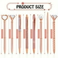 thumbnail image 6 of 3/5/8pcs Rose Gold Ballpoint Pen Set Liquid Sand Glitter Metal Crystal Diamond shape Pen Girly Black Ink Pen Gifts for Wedding Office Desk Supplies, 6 of 9