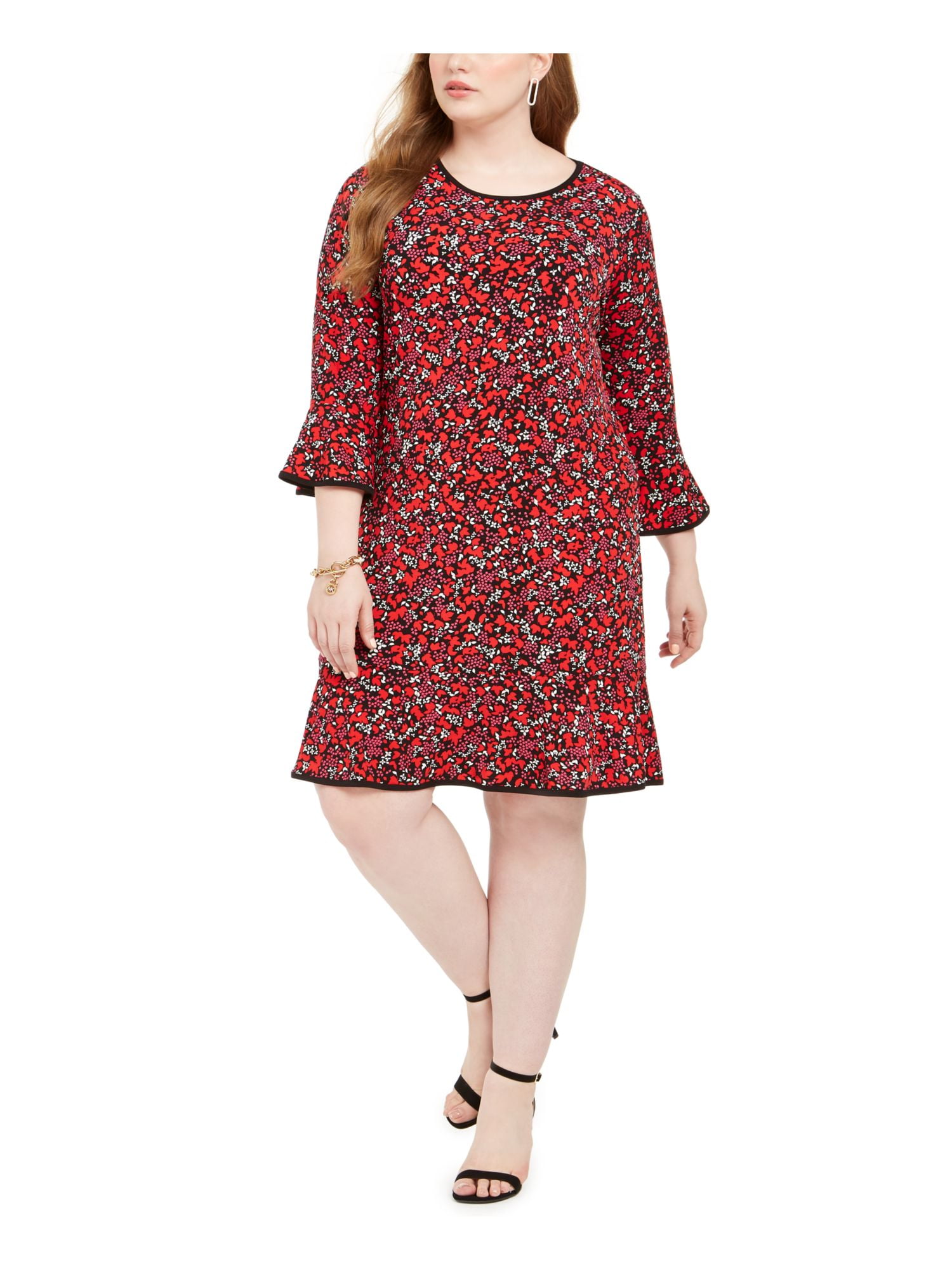 michael kors red floral dress