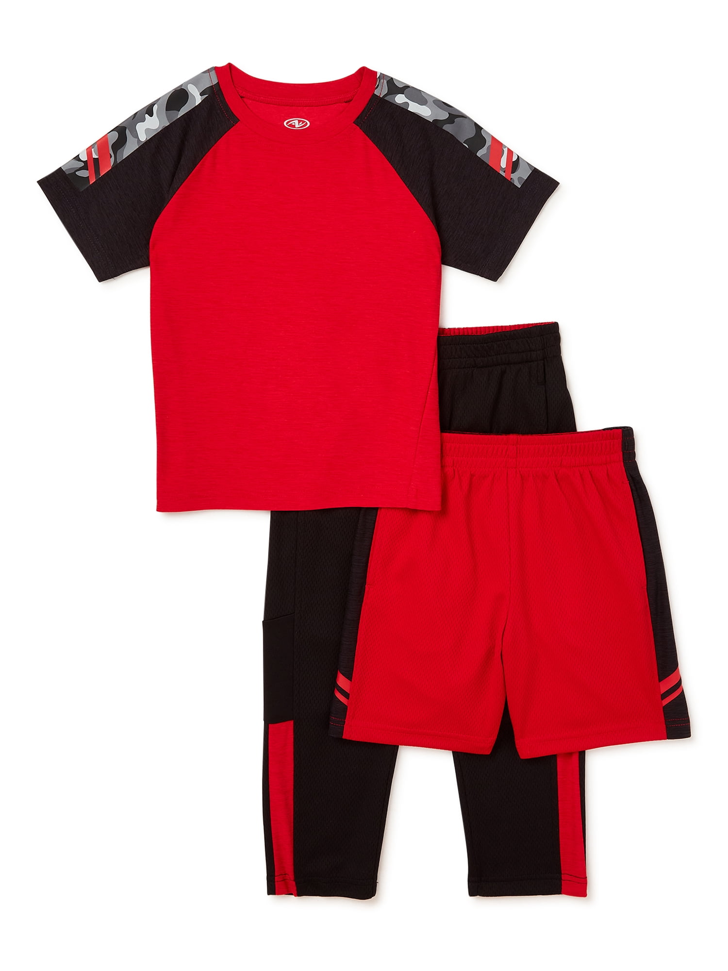 Athletic Works Baby and Toddler Boy Active ShortSleeve Outfit Set, 3
