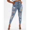 thumbnail image 2 of Jeans Rasgados Flacos de Talla Grande Rosegal  Vaqueros de talla grande, 2 of 5