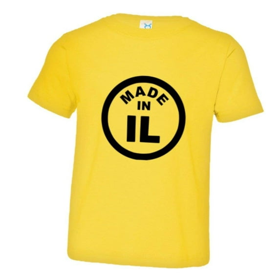PleaseMeTees™ Toddler From Born Made In Illinois IL Logo Label Chi HQ Tee