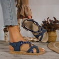 thumbnail image 5 of Xfvqtps Womens Bohemian Roman Sandals Flat Open Toe Crisscross Strap Casual Comfortable Walking Shoes for Women Summer Outdoor Beach, 5 of 9