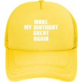 thumbnail image 1 of Make My Birthday Great Again Mesh Cap Women Men Trucker Hat Baseball Cap, 1 of 7