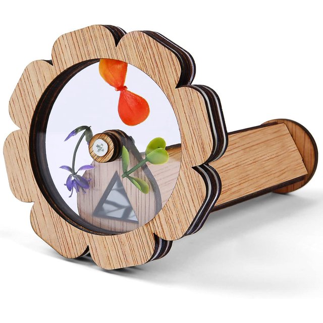 Caleidoscopio para niños Diy, (forma de flor), nuevo caleidoscopio lleno de flores mágicas, juguete clásico de caleidoscopio de madera, juguetes educativos para niños Rojo Verde Cocina, Decoración y Otros