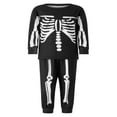 thumbnail image 2 of EIMELI Pyjamas Assortis pour la Famille Halloween Imprimé Squelette Col Manches Longues + Pantalons Longs pour Parents Enfants, 2 of 6