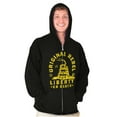 thumbnail image 4 of Original Rebel Liberty Death Gadsden Unisex Fleece Graphic Zip Up Hoodie Brisco Brands 2X, 4 of 6