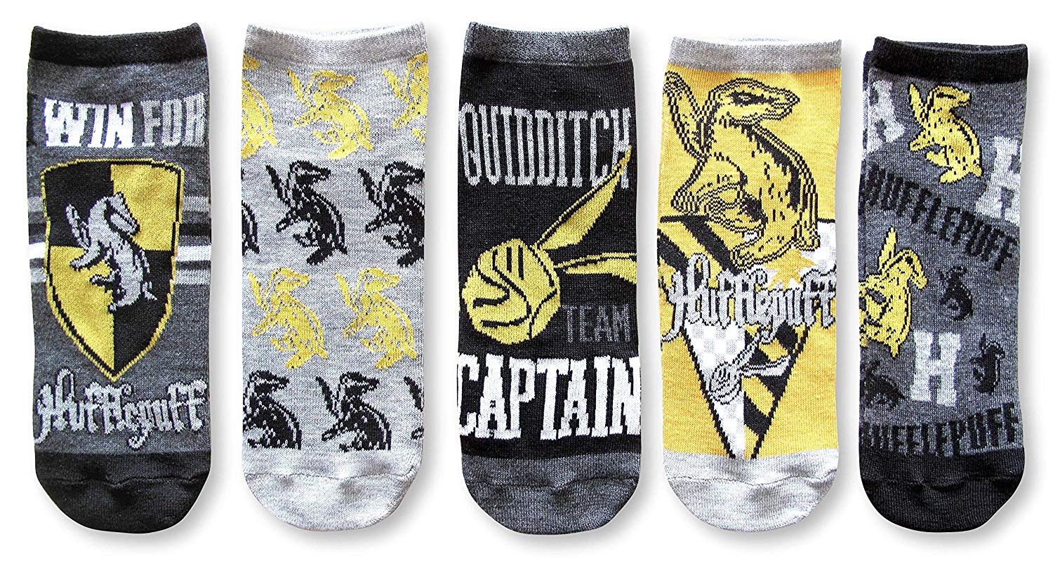 Harry Potter Slytherin Quidditch Juniors//Womens 5 Pack Ankle Socks Size 4-10