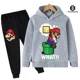 thumbnail image 1 of Conjunto de Sudadera con capucha de Super Mario para niños y niñas, ropa deportiva de 2 piezas con estampado, informal, a la moda, 2024, 1 of 1