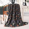 thumbnail image 2 of Colorful Mushroom Floral Black Pattern Blanket,Comfortable Soft Lamb Wool Throw Blanket,All Season,Warm Lightweight Blankets for Sofa Bed Couch Living Room Chair,50"x60", 2 of 4