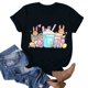 thumbnail image 4 of Blusas de Manga Corta para las Mujeres Divertida Impresión Cuello Redondo Camiseta Vintage, Blusas de Primavera para las Mujeres, 4 of 4