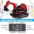 thumbnail image 3 of JOYLDIAS Kids 12V Electric 360 Degree Rotating Ride On Excavator and Bulldozer with Track Design Wheels, Remote Control, MP3, Toolbox (Red), 3 of 9