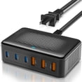 thumbnail image 1 of Bloque de cargador USB C, estación de carga rápida de 6 puertos GaN de 100 W, 1 of 7