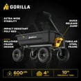 thumbnail image 2 of Gorilla Carts 4 Cu. ft. Poly Garden Dump Cart, 600 lbs. Capacity, 35 in. x 22 in. Bed, 10 in. Tires, 2 of 16