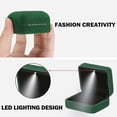 thumbnail image 2 of Classic Metal Glossy Jewelry Ring Box with LED Light, Velvet Ring Gift Box for Proposal Engagement Wedding Anniversary Birthday Ceremony (Green), 2 of 5